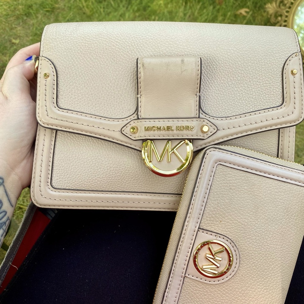 Michael Kors shoulder bag and large wallet set